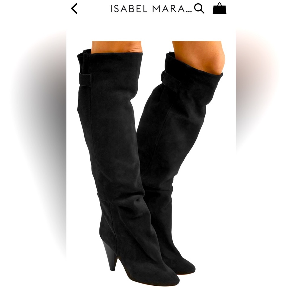 Isabel Marant Lacine Black Suede Knee boots FR39/EU38/UK5/US7.5 only worn once